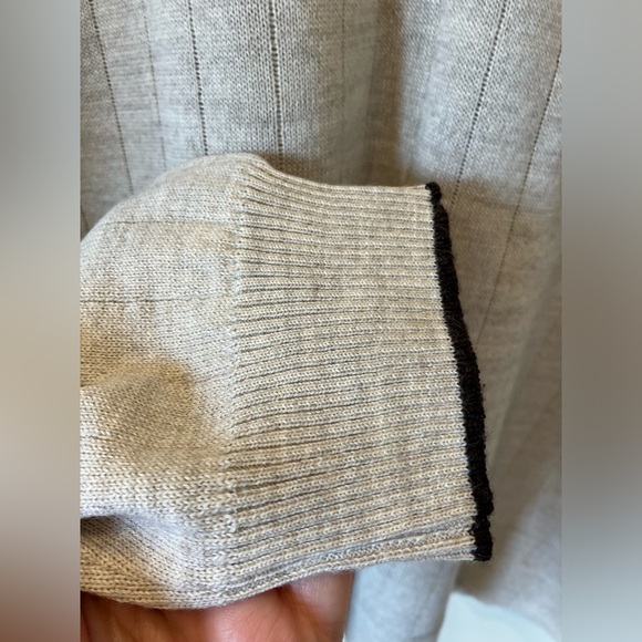 NWOT- Toscano Beige Men’s Sweater Half Zip. Size M - Picture 4 of 6